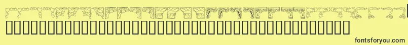 KrCorners2 Font – Black Fonts on Yellow Background