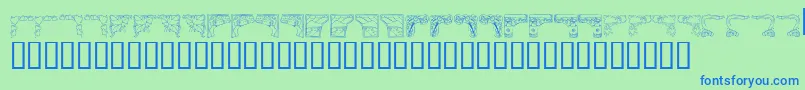 KrCorners2 Font – Blue Fonts on Green Background