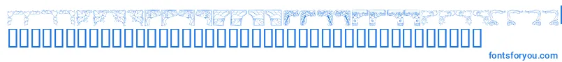 KrCorners2 Font – Blue Fonts on White Background