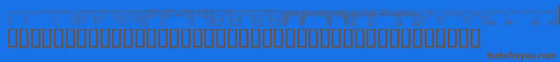 KrCorners2 Font – Brown Fonts on Blue Background