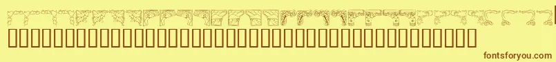 KrCorners2 Font – Brown Fonts on Yellow Background
