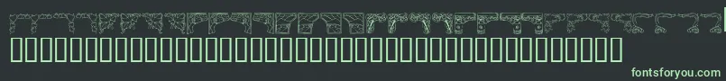 KrCorners2-fontti – vihreät fontit mustalla taustalla