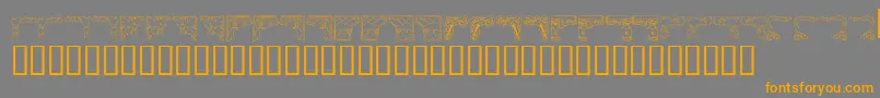 フォントKrCorners2 – オレンジの文字は灰色の背景にあります。