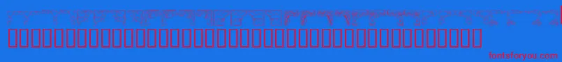 KrCorners2-Schriftart – Rote Schriften auf blauem Hintergrund