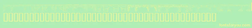 KrCorners2 Font – Yellow Fonts on Green Background
