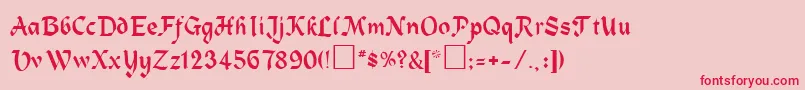 HeidelbRegular Font – Red Fonts on Pink Background