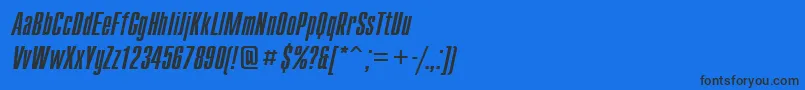 Шрифт CompactcttItalic – чёрные шрифты на синем фоне