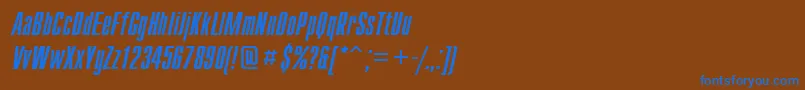 フォントCompactcttItalic – 茶色の背景に青い文字