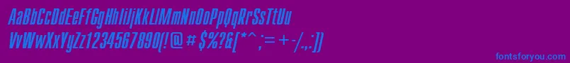 CompactcttItalic-fontti – siniset fontit violetilla taustalla