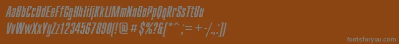 フォントCompactcttItalic – 茶色の背景に灰色の文字