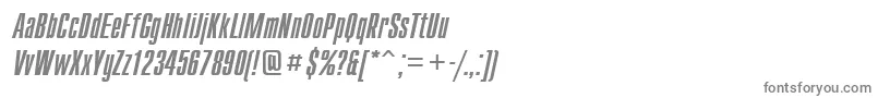 フォントCompactcttItalic – 白い背景に灰色の文字