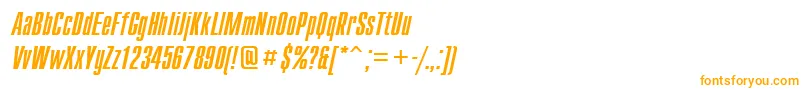 CompactcttItalic-fontti – oranssit fontit valkoisella taustalla