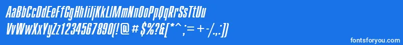 フォントCompactcttItalic – 青い背景に白い文字