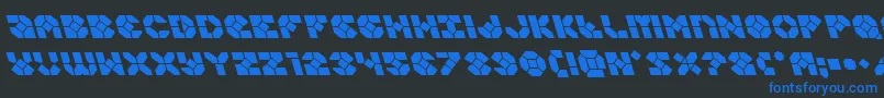Zoomrunnerleft Font – Blue Fonts on Black Background