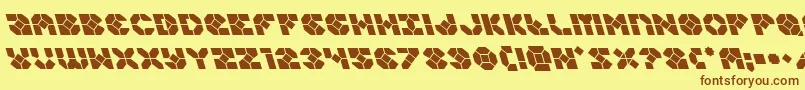 Zoomrunnerleft-Schriftart – Braune Schriften auf gelbem Hintergrund