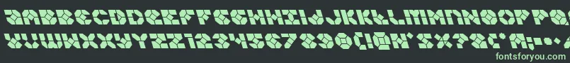 Zoomrunnerleft-fontti – vihreät fontit mustalla taustalla