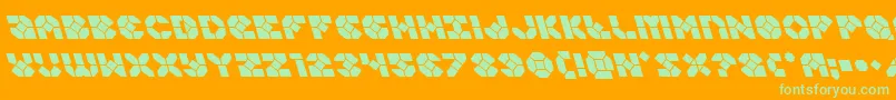 Zoomrunnerleft Font – Green Fonts on Orange Background