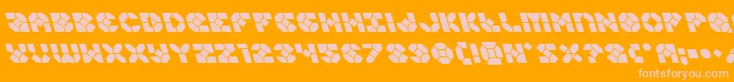 Zoomrunnerleft Font – Pink Fonts on Orange Background