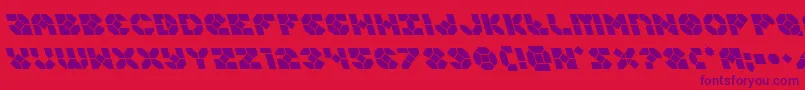 Zoomrunnerleft-fontti – violetit fontit punaisella taustalla
