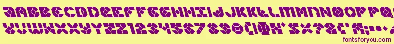 Zoomrunnerleft Font – Purple Fonts on Yellow Background