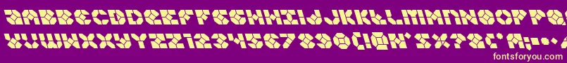 Zoomrunnerleft Font – Yellow Fonts on Purple Background