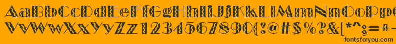 MarqueeflashRegular-Schriftart – Schwarze Schriften auf orangefarbenem Hintergrund
