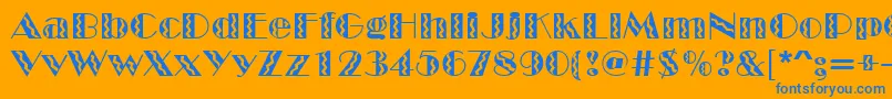 Шрифт MarqueeflashRegular – синие шрифты на оранжевом фоне