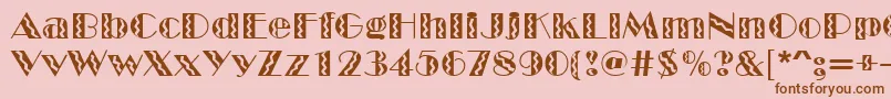 MarqueeflashRegular-Schriftart – Braune Schriften auf rosa Hintergrund