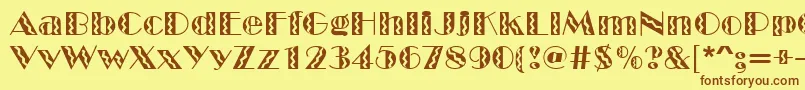 Шрифт MarqueeflashRegular – коричневые шрифты на жёлтом фоне