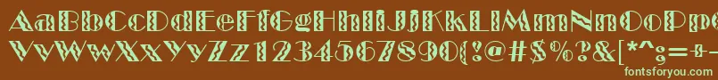 Шрифт MarqueeflashRegular – зелёные шрифты на коричневом фоне