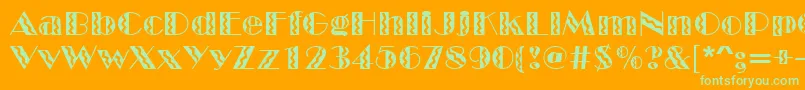 Czcionka MarqueeflashRegular – zielone czcionki na pomarańczowym tle