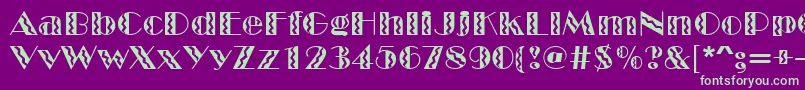 フォントMarqueeflashRegular – 紫の背景に緑のフォント