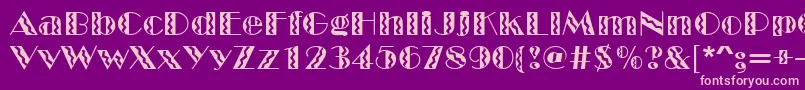 Fonte MarqueeflashRegular – fontes rosa em um fundo violeta