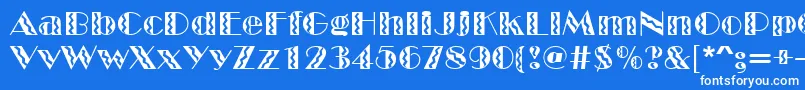Fonte MarqueeflashRegular – fontes brancas em um fundo azul