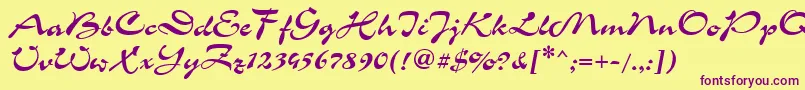 Crd Font – Purple Fonts on Yellow Background