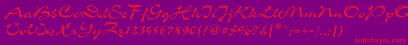 Crd Font – Red Fonts on Purple Background