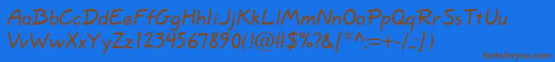 Quillscript Font – Brown Fonts on Blue Background