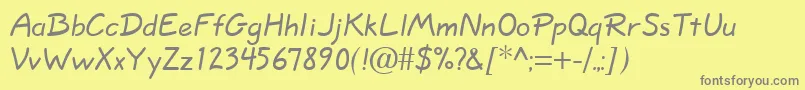 Quillscript Font – Gray Fonts on Yellow Background