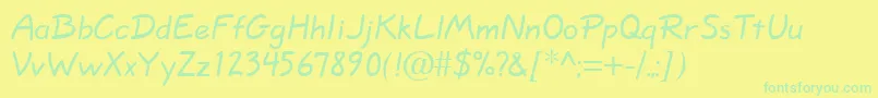 Quillscript Font – Green Fonts on Yellow Background