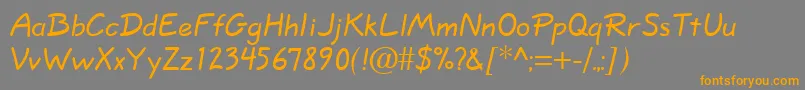 Quillscript Font – Orange Fonts on Gray Background