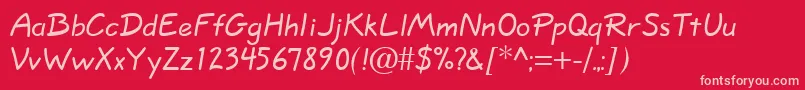 Quillscript Font – Pink Fonts on Red Background