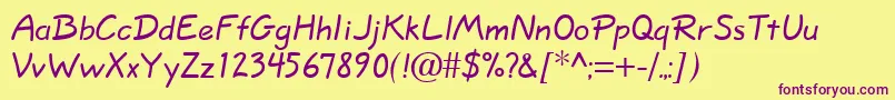 Quillscript Font – Purple Fonts on Yellow Background