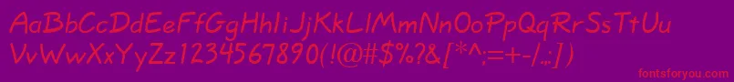 Police Quillscript – polices rouges sur fond violet