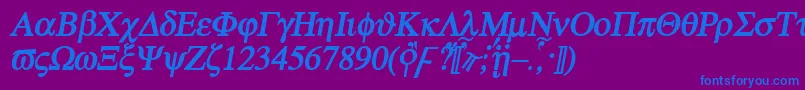 Atebi Font – Blue Fonts on Purple Background