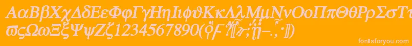 Atebi Font – Pink Fonts on Orange Background