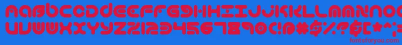 Techniqu-fontti – punaiset fontit sinisellä taustalla
