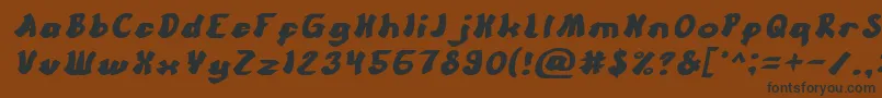 CartoonItalic Font – Black Fonts on Brown Background