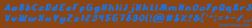 フォントCartoonItalic – 茶色の背景に青い文字