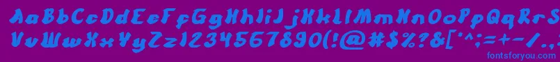 CartoonItalic-fontti – siniset fontit violetilla taustalla