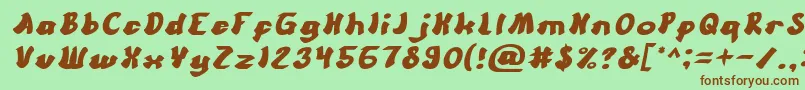 CartoonItalic Font – Brown Fonts on Green Background